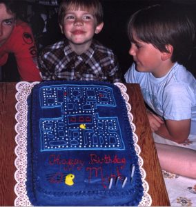 Mark as a child on his birthday
