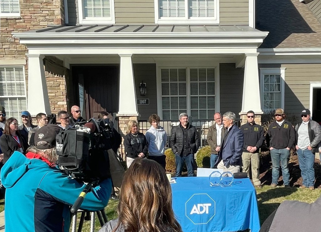 The Beck family (center) and their suburban Pittsburgh home were saved from a fire by a fast-acting ADT monitoring agent.