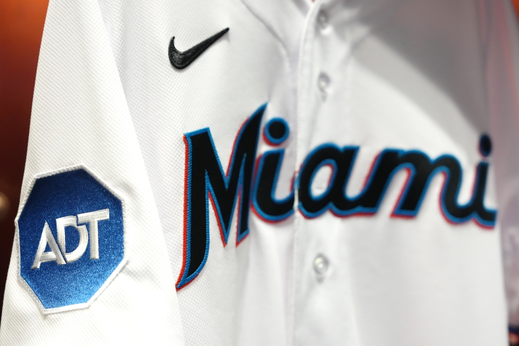 ADT's iconic blue octagon will appear on Marlins jerseys.