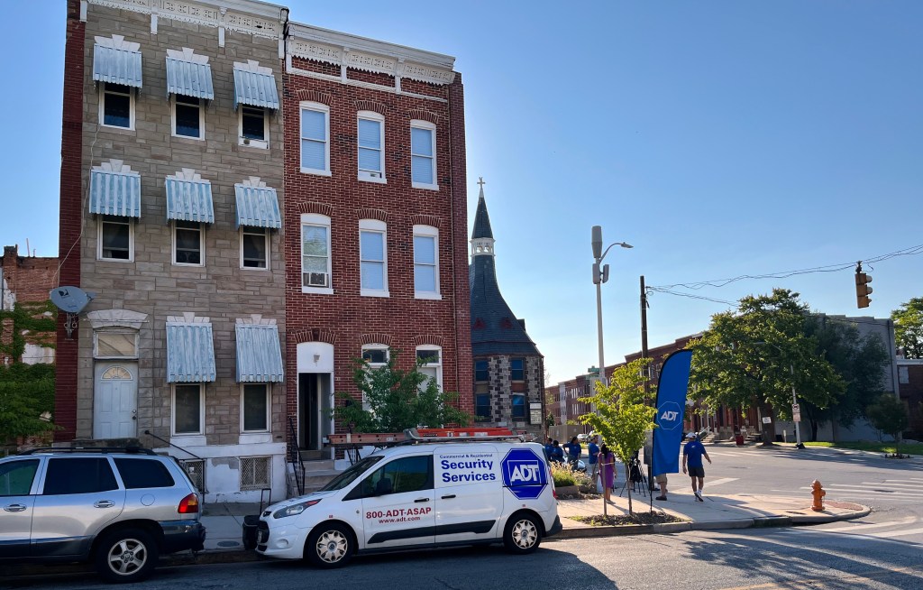 The Hack Hub (red building at right) will be developed into a multiuse space  thanks to ADT's donation.