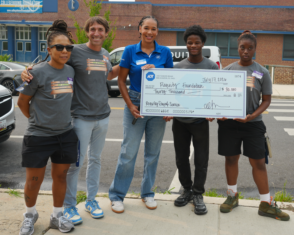 ADT gave a $30,000 Safe Places partner grant to Requity at the nonprofit's annual Day of Service event.